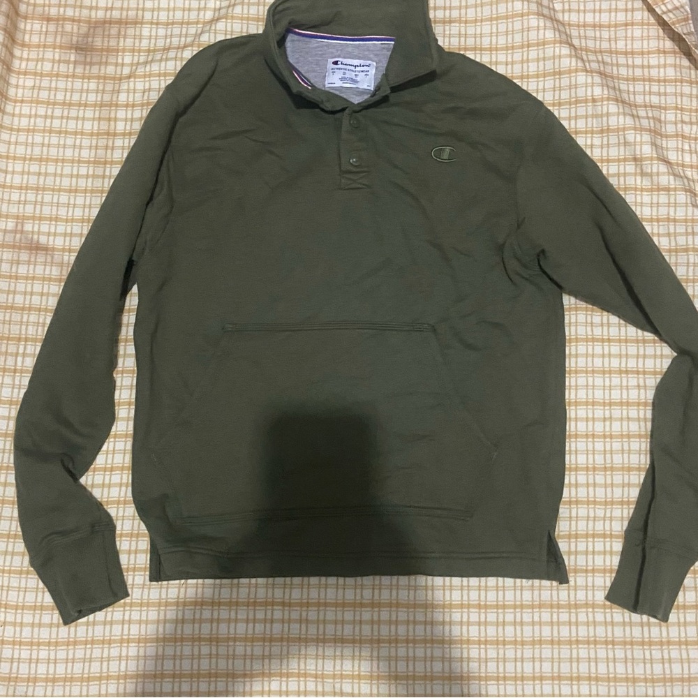 Olive green, small champion fleece men